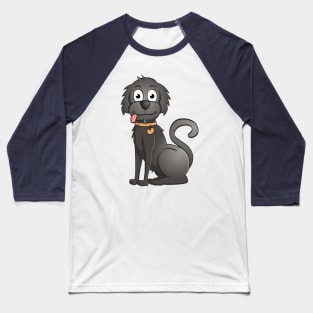 Cartoon style Illustration of a funny black dog. Baseball T-Shirt